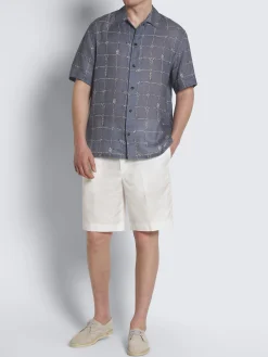 White silk seersucker Asolo shorts