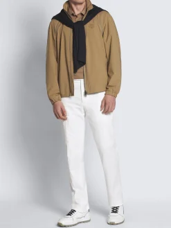 White stretch cotton gabardine Journey trousers